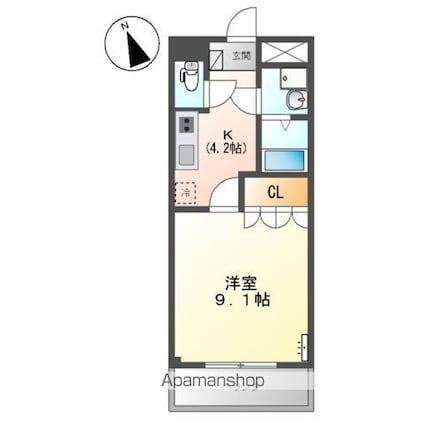 コンフォール[1K/30.96m2]の間取図