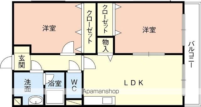 メープル・フレア[2LDK/53.02m2]の間取図