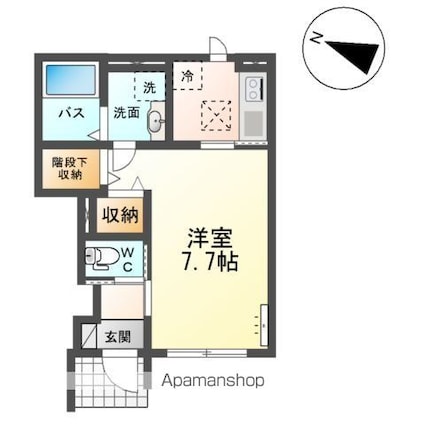 アインタウゼント３[1K/29.17m2]の間取図