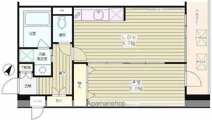 クロスフォート砧[1LDK/36.81m2]の間取図