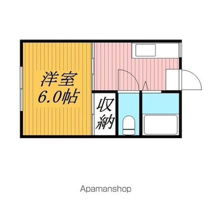メゾンみすず[1K/21m2]の間取図