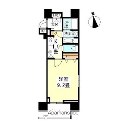 ガーラプレイス新宿御苑[1K/29.6m2]の間取図