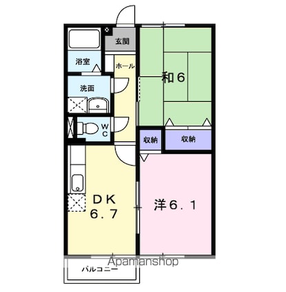 田端ハウス[2DK/46.13m2]の間取図