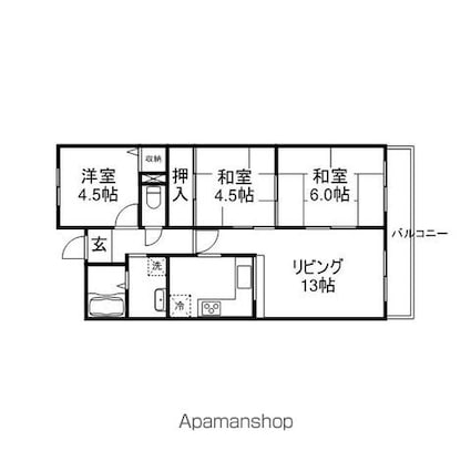 ふじとぴあ[3LDK/62.35m2]の間取図