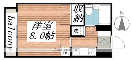 ラ・レジダンス・ド・グロワール[1K/24.3m2]の間取図