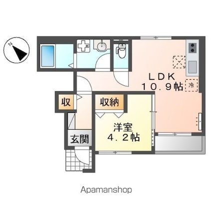 東京都立川市柴崎町５丁目[1LDK/37.07m2]の間取図