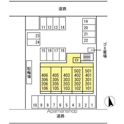 香川県高松市林町[1LDK/40.32m2]の配置図