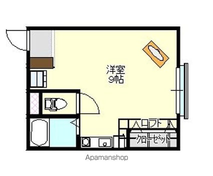 ワンルーム千代[1R/23m2]の間取図