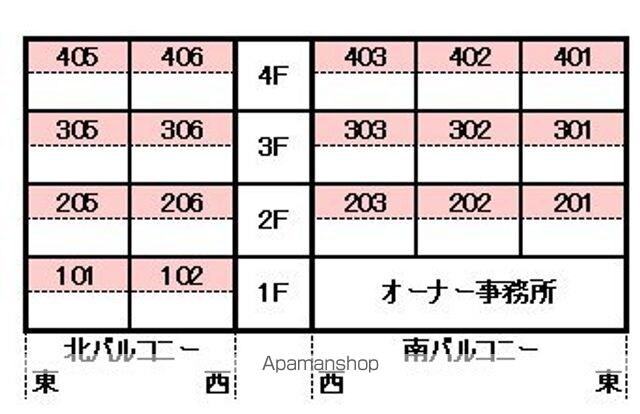 メゾンドール室町[1R/23.36m2]の配置図