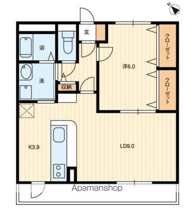 フォブール立石[1LDK/46.37m2]の間取図