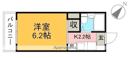 プラセール[1K/17.64m2]の間取図