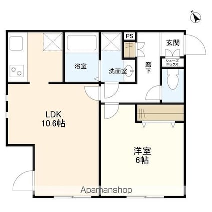 東京都杉並区高円寺南２丁目[1LDK/40.06m2]の間取図