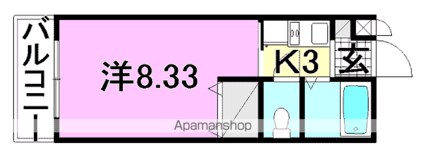 メゾンド立花[1K/23.25m2]の間取図