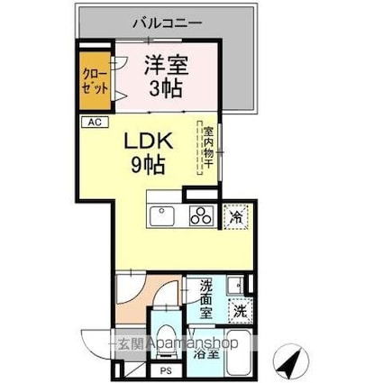 Ｄーｒｅｓｉｄｅｎｃｅ多治米東Ｎ[1LDK/31.9m2]の間取図