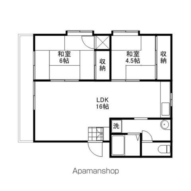 コーポエルム[2LDK/56.5m2]の間取図