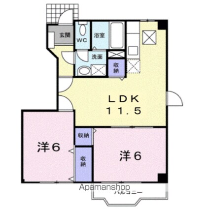 エスポワール　Ｂ[2LDK/51.79m2]の間取図