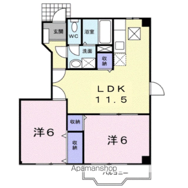 エスポワール　Ｂ[2LDK/51.79m2]の間取図