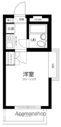 プライムガーデン桜上水[1K/15.06m2]の間取図
