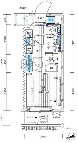 横浜市南区浦舟町のマンションの間取り