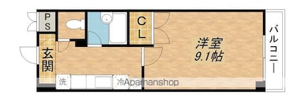 アートプラザ光[1K/26.58m2]の間取図