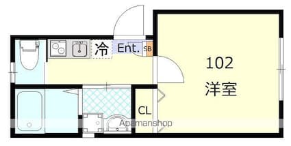 Ｇ．Ｆｌａｐ東四つ木[1K/22.2m2]の間取図