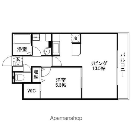 ボア・ソルテ壱番館[1LDK/43m2]の間取図