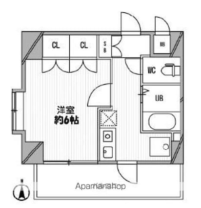 東京都杉並区堀ノ内３丁目[1K/20m2]の間取図