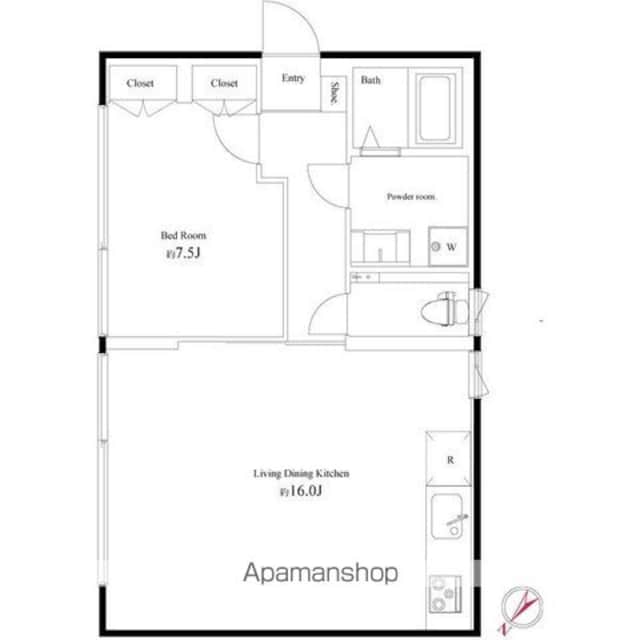 ルリアン三宿[1LDK/51.04m2]の間取図