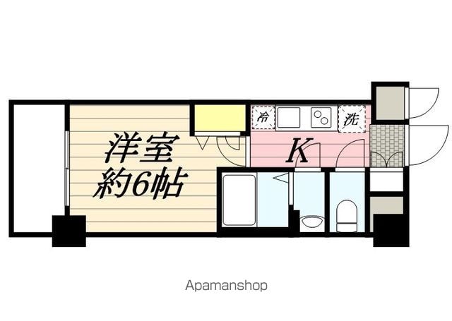 エステムコート立川ノースプレミア[1K/20.96m2]の間取図