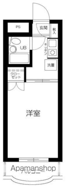 ハイタウン駒沢公園第２[1K/16.5m2]の間取図