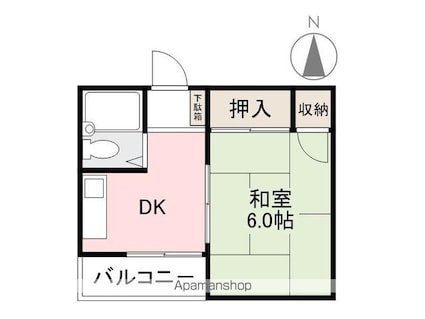納田ビル[1DK/20m2]の間取図