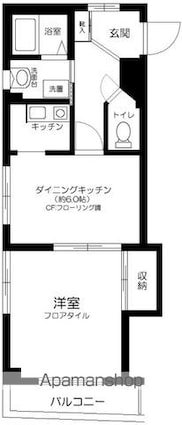 東京都新宿区高田馬場３丁目[1DK/35.64m2]の間取図