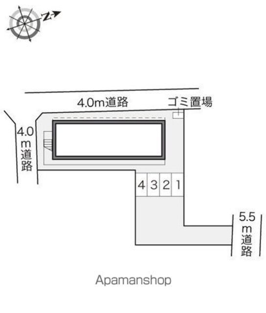 レオパレススリーフォー[1K/19.87m2]の配置図