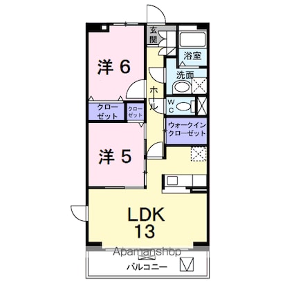 ソール・オリエンスＢ[2LDK/60.17m2]の間取図