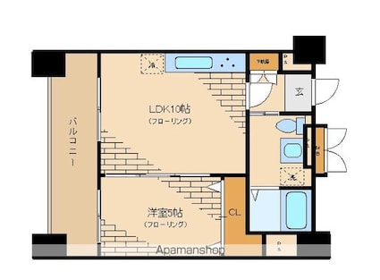 ロネスタＲ文京護国寺[1LDK/37.72m2]の間取図