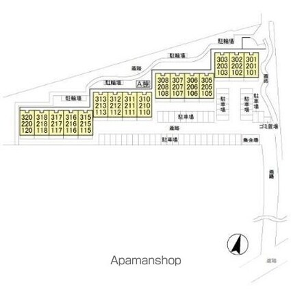 ルーチェ緑が丘Ａ[3LDK/70.06m2]の配置図