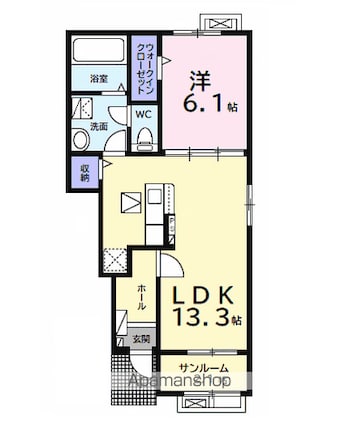 プランドールＢ[1LDK/50.01m2]の間取図