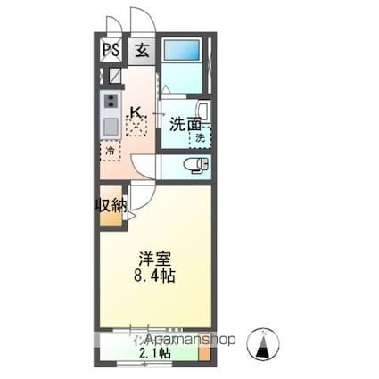アルモニーコンフォール[1K/33.06m2]の間取図