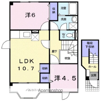 サンハイムＥ[2LDK/58.12m2]の間取図