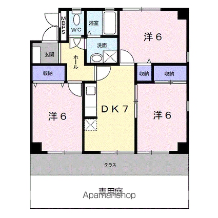 和歌山県和歌山市杭ノ瀬[3DK/56m2]の間取図