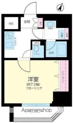 リファイズ小岩[1K/26.12m2]の間取図