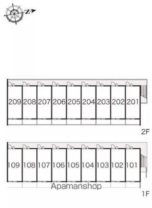 レオパレスクレール勝賀[1K/23.18m2]の配置図