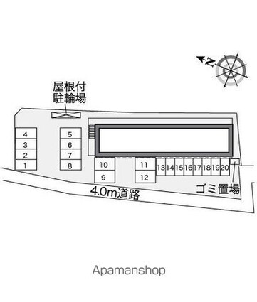 レオパレスコテナン阿見中央[1K/23.18m2]の配置図