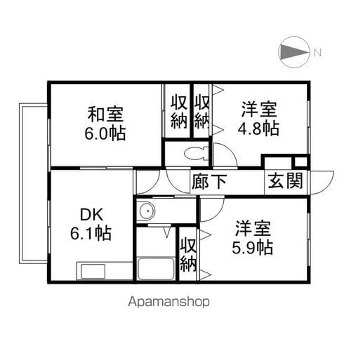 フォブール長船の間取り写真