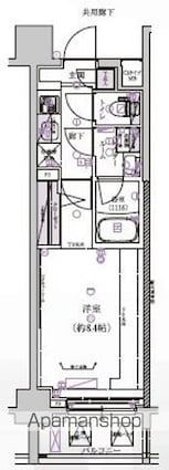 メインステージ菊川Ⅱ[1K/25.81m2]の間取図