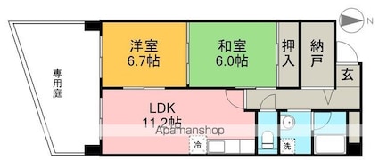 サンスカイハイツ[2LDK/59.67m2]の間取図