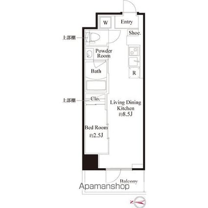 ハーモニーレジデンス東京武蔵関ＷＥＳＴ　ＳＩＤＥ[1LDK/27.62m2]の間取図