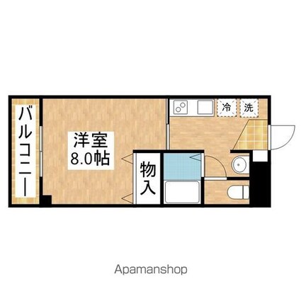 ホーメスト北原Ｔ．Ｍ[1K/25.2m2]の間取図