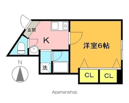 春日ビル[1K/23m2]の間取図