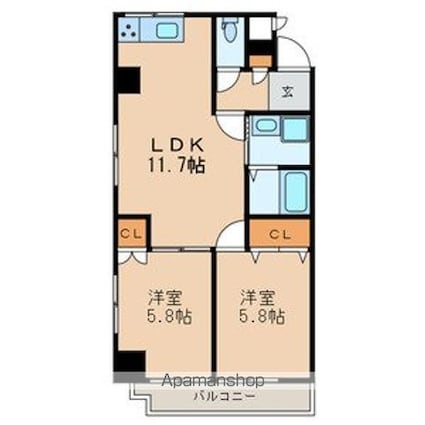 第一スカイハイツ足立[2LDK/51.81m2]の間取図